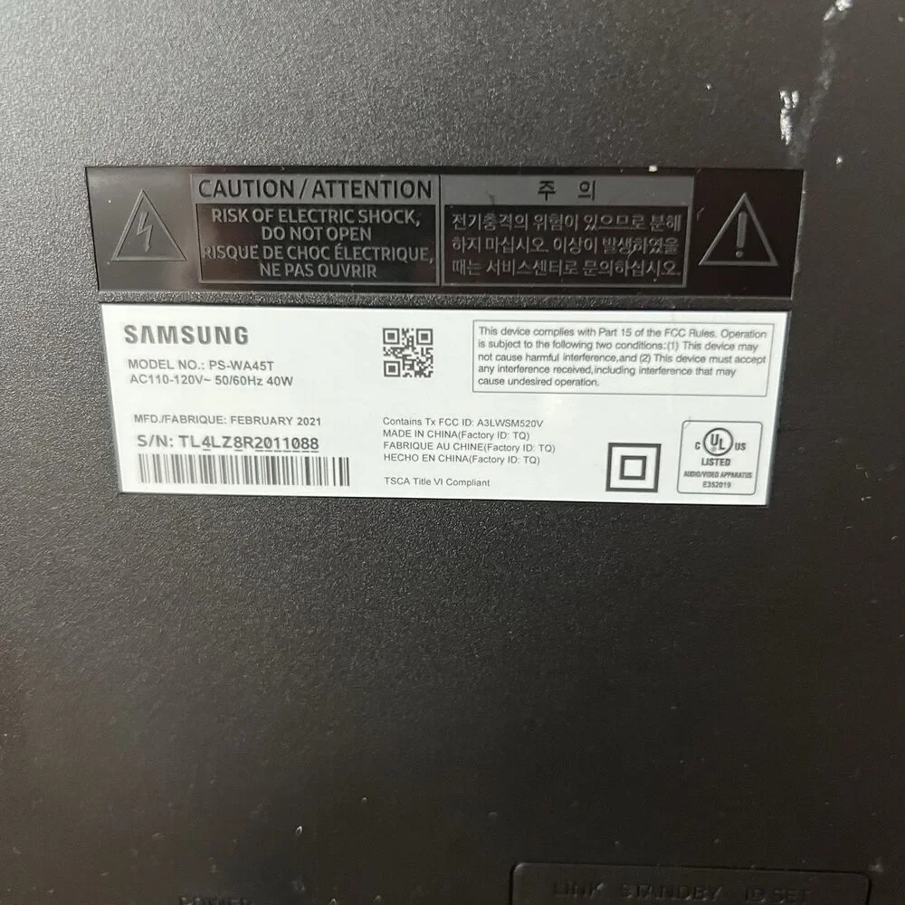 Samsung PS-WA45T Wireless Subwoofer 40W for HW-A450/T450 Soundbar Tested